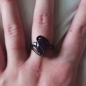 Black and Purple Swirl Ring